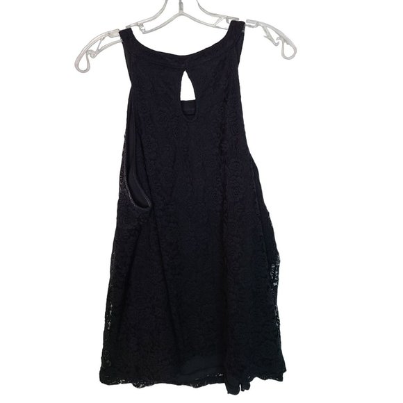 Torrid Womens 2X Black Floral Lace Sleeveless Lined High Neck Tank Top Keyhole - Picture 7 of 9